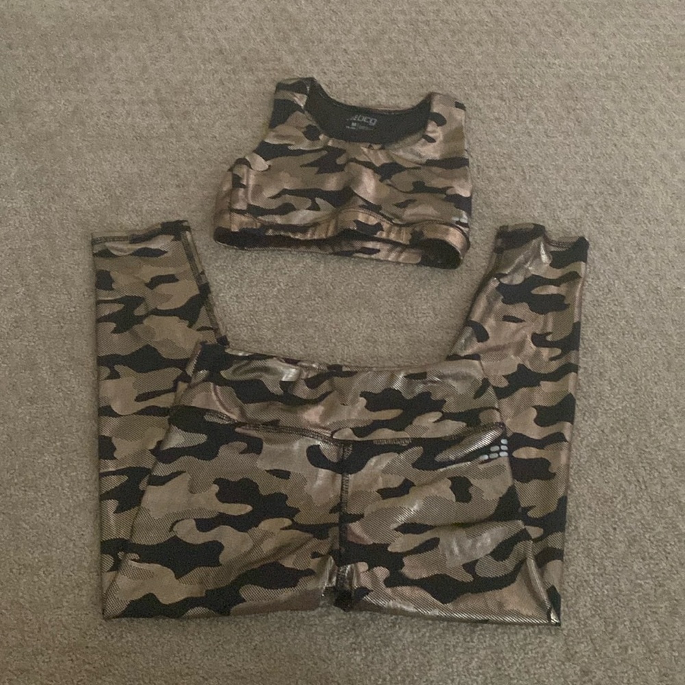 BCG Kids gold and black workout set